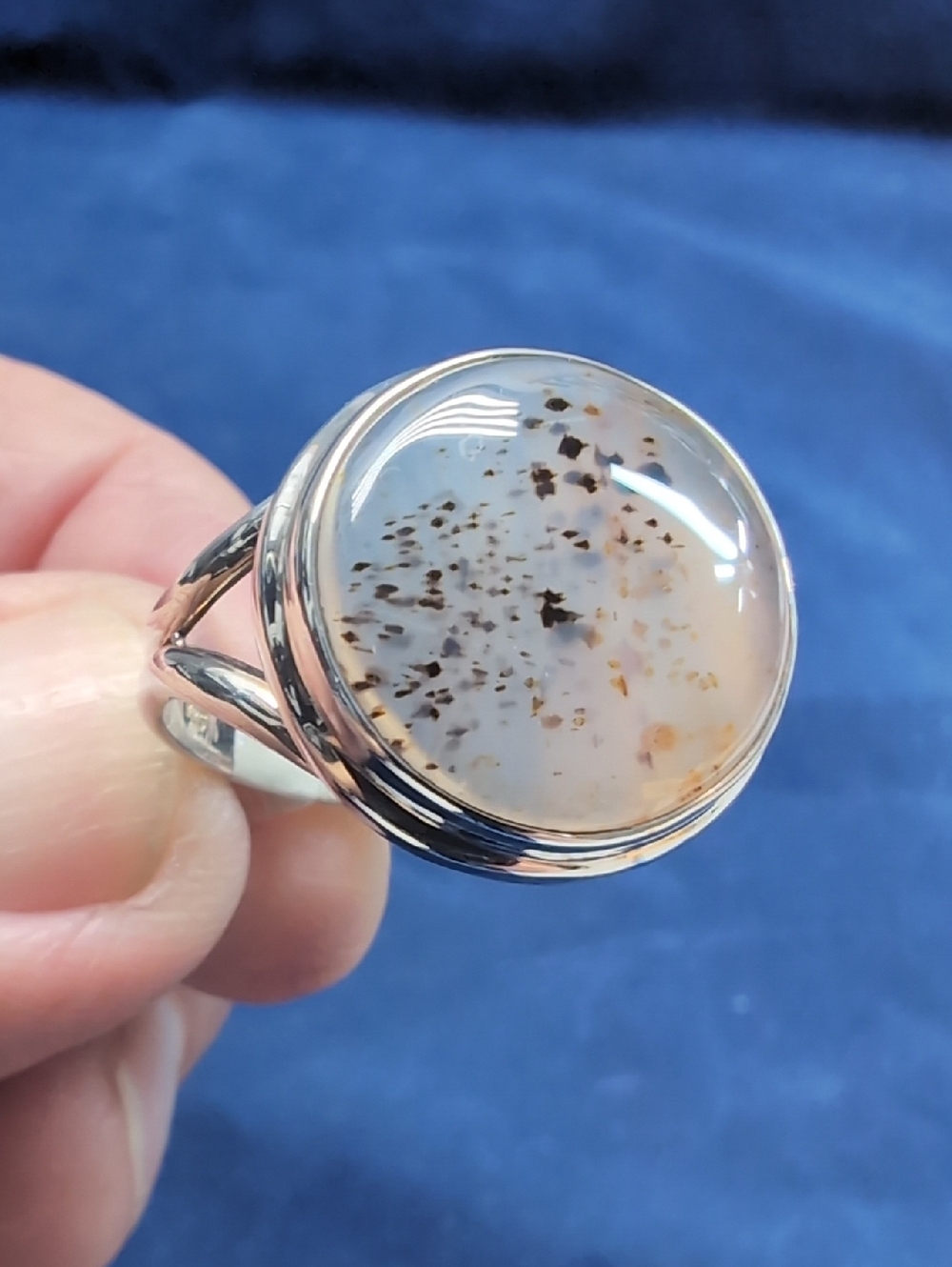 Sterling Silver 925 Montana Agate Siize 6.5